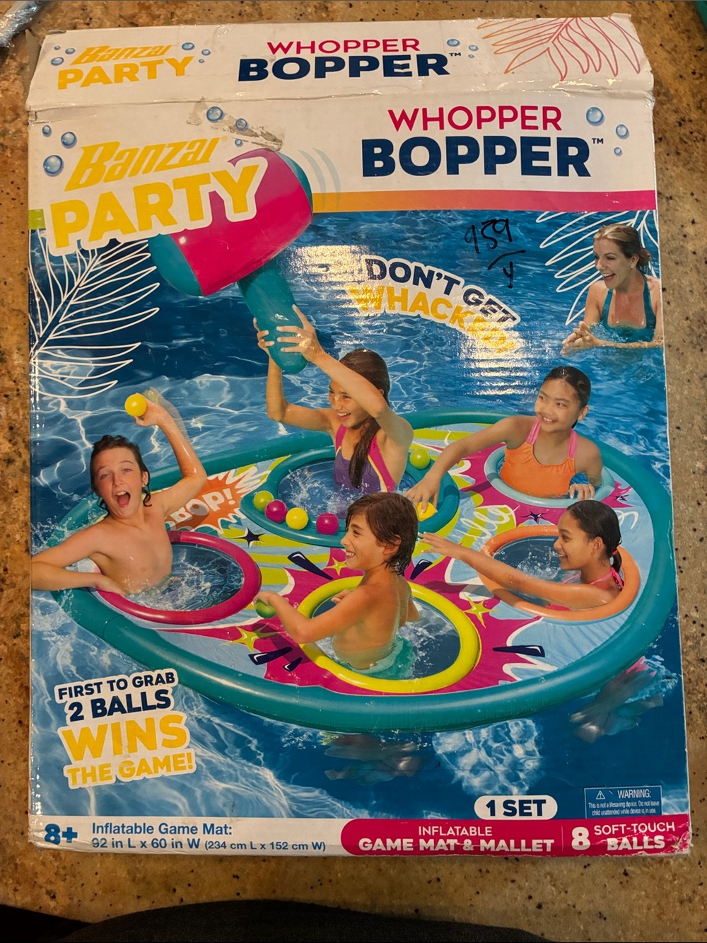 Banzai Party Whopper Bopper Pool Game Mat & 6 balls only. Incomplete